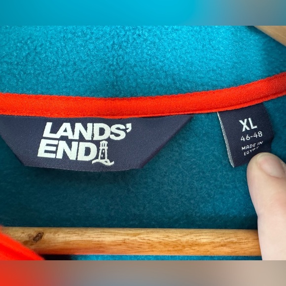 Lands' End Long Sleeve Polar Blue Fleece Pullover Men's Sz XL - Picture 5 of 7